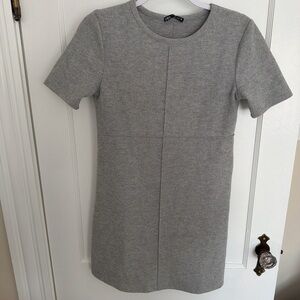 Zara Grey Short Sleeve Cozy Winter Dress